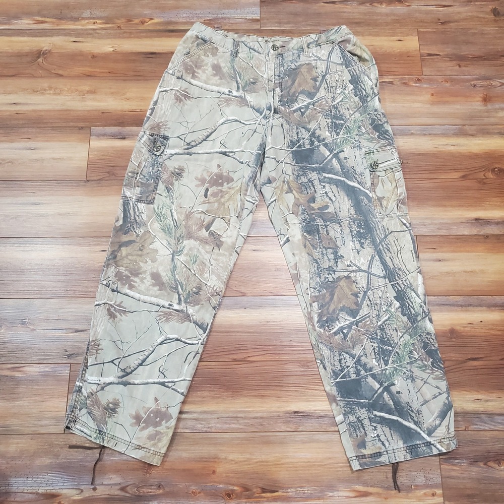 Russell Outdoors Realtree AP Camo Cargo Pants Mens 36x32 Hunting Adj Waist